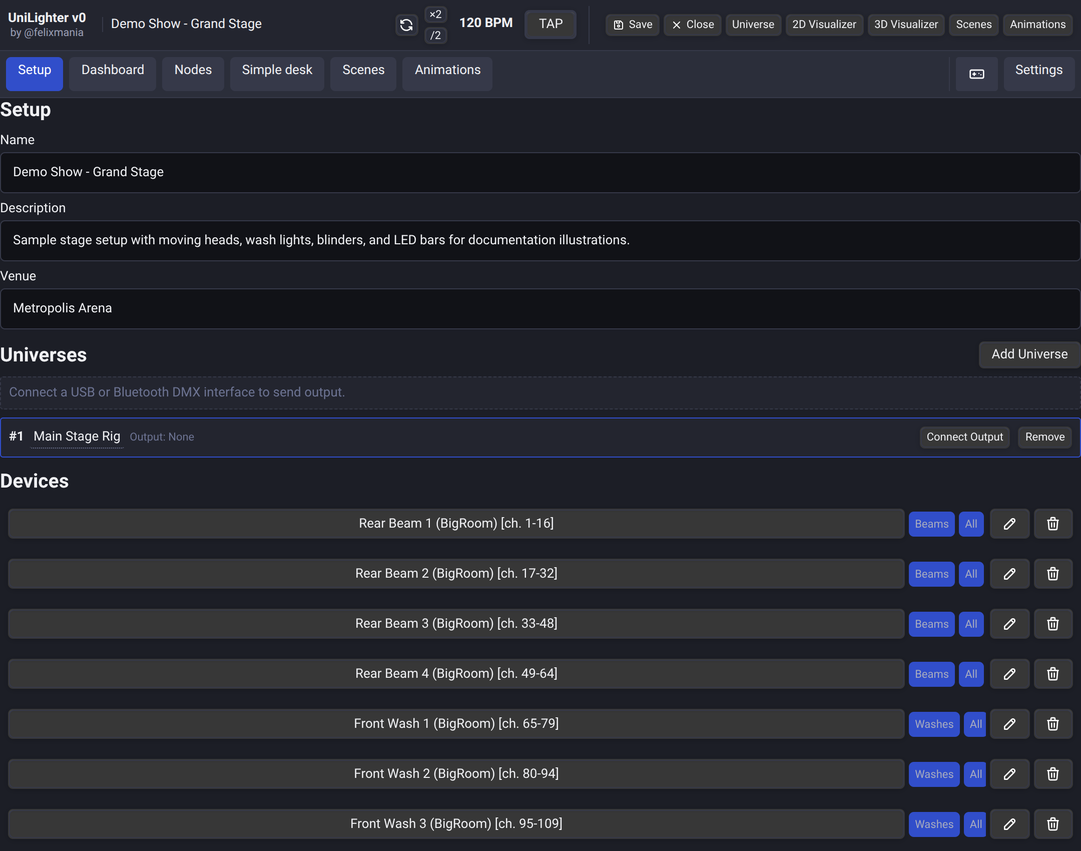 Device Patch & Addressing Screen