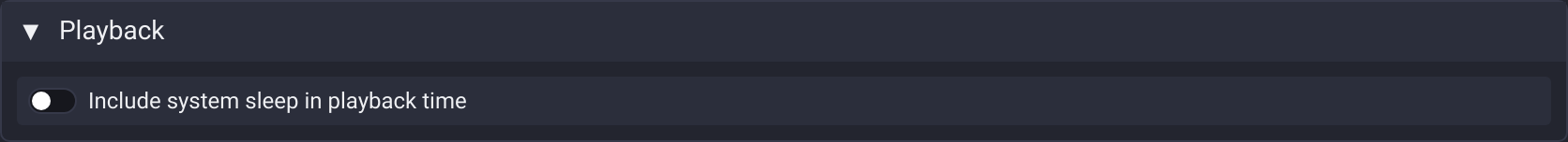 Playback sleep setting in Advanced settings