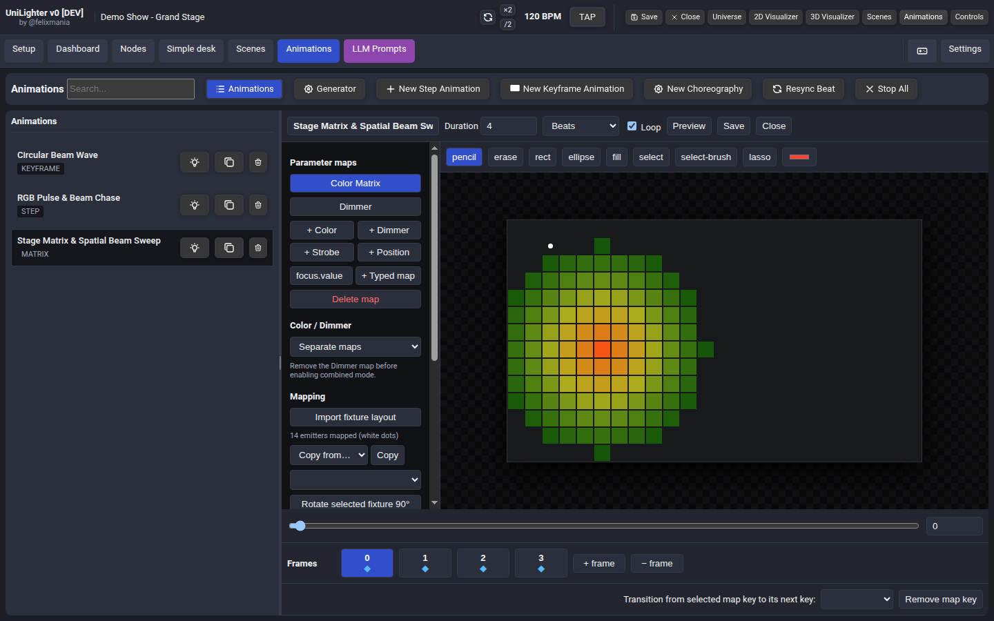 Spatial Matrix & Choreography Animation Editor